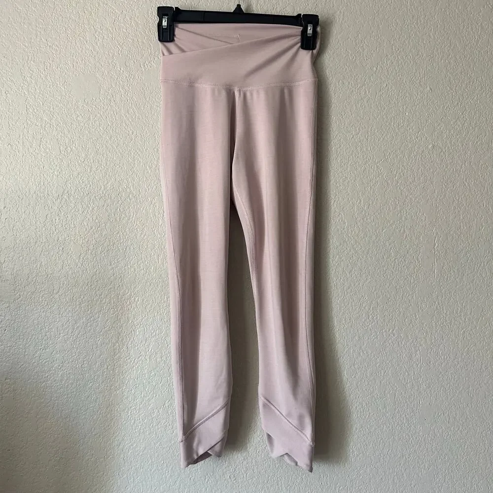 Nike Yoga Wrap Dri Fit 7/8 Pink Tights Activewear Size XS